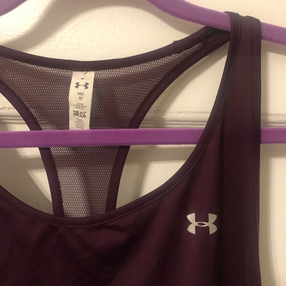Under Armour Heat Gear Mesh Back Tank: Merlot - Picture 5 of 5